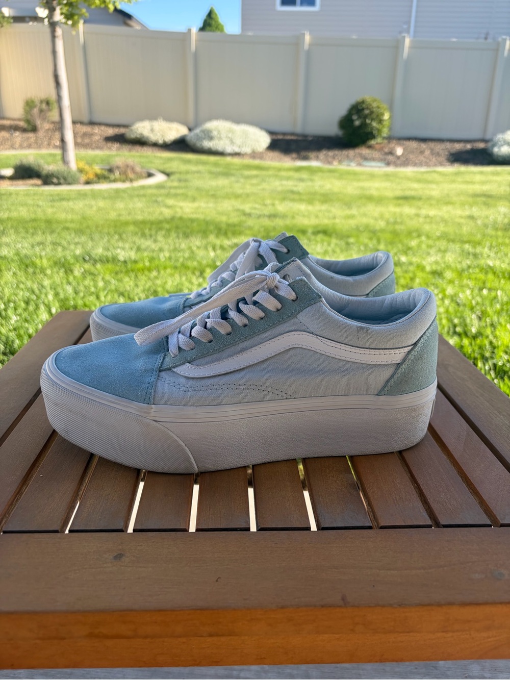 Light Blue Platform Vans